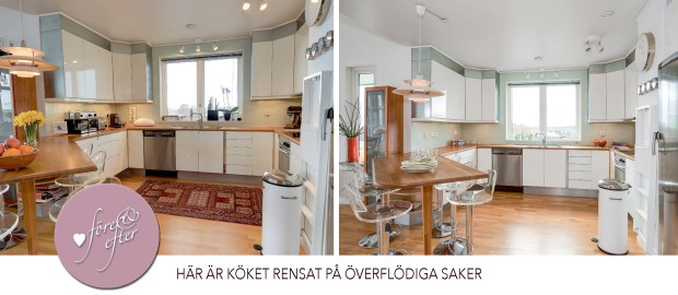 Före- och efterbilder av styling av kök!