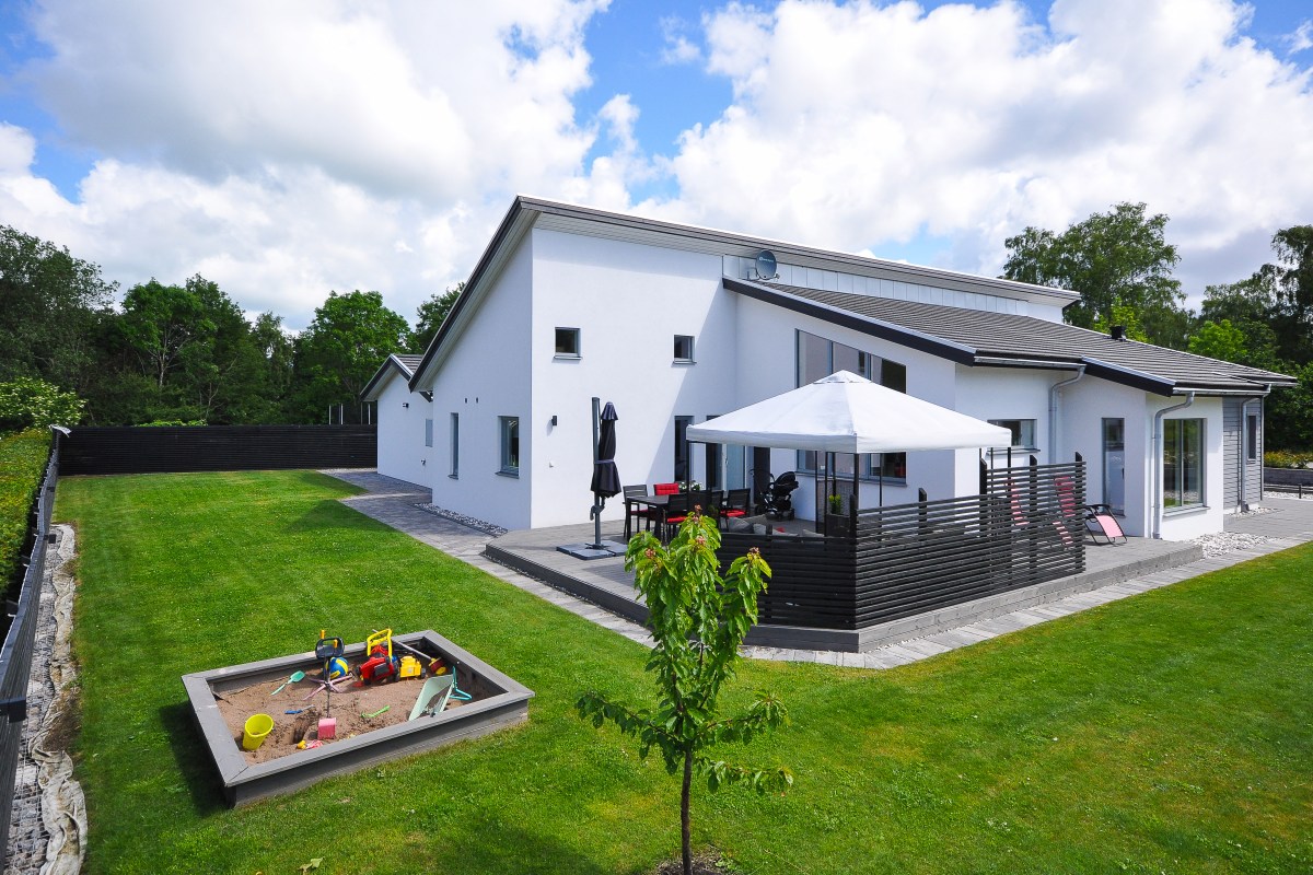 Putsad villa i Halmstad