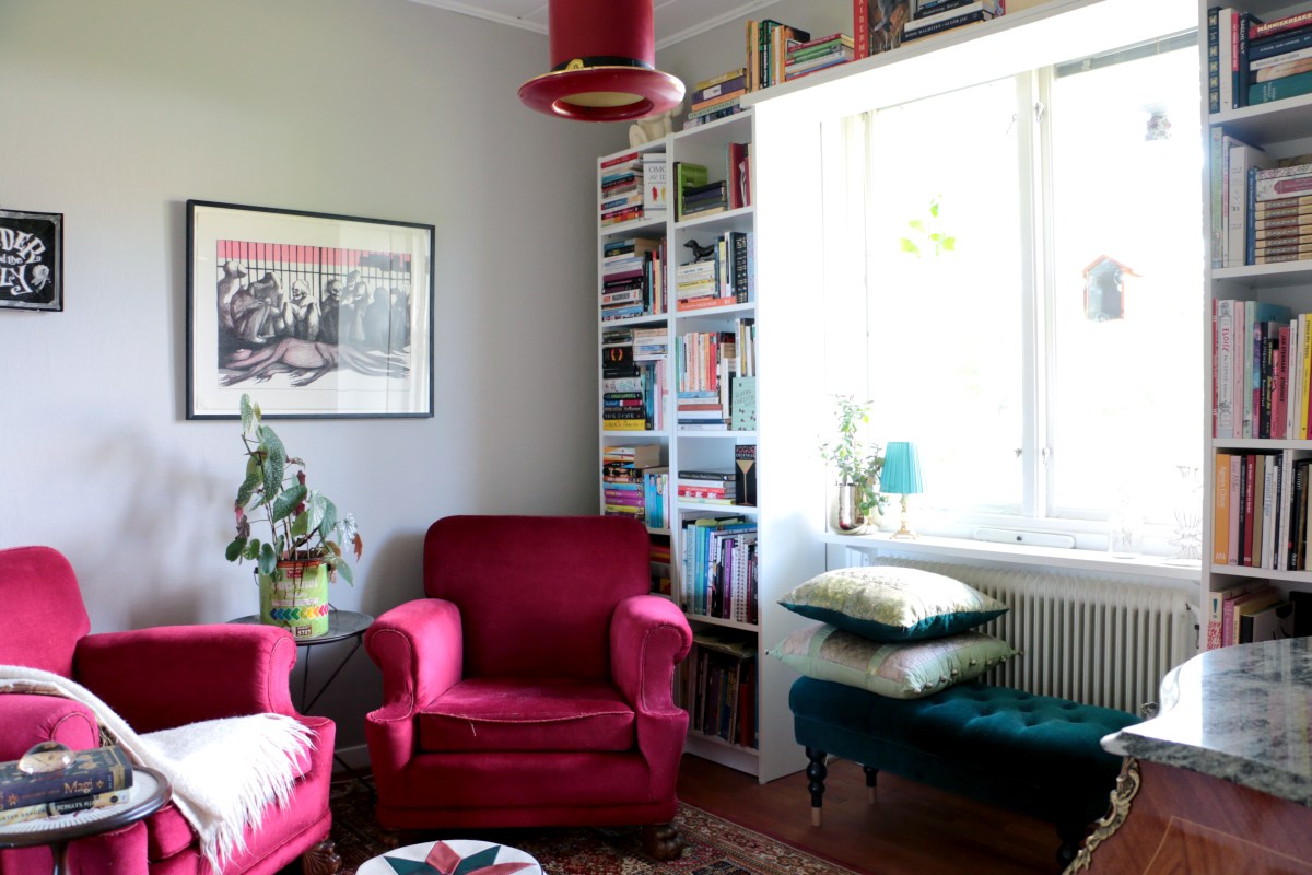 Lekfullt inrett bibliotek/rum för läsning! Foto: Jessika Nilsson